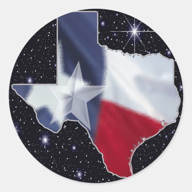 Adesivo Redondo Mapa do Texas (Frente)