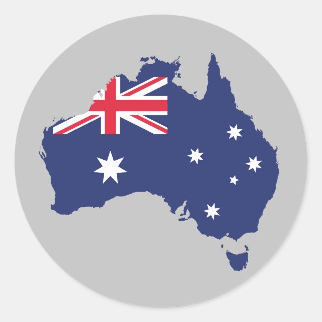 ADESIVO REDONDO MAPA E BANDEIRA DA AUSTRÁLIA AZUL (Frente)
