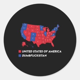 Adesivo Redondo Mapa Eleitoral 2024 Estados Unidos Da América Dumb