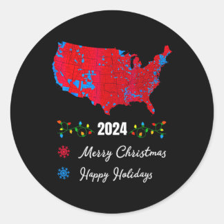 Adesivo Redondo Mapa Eleitoral 2024 Feliz Natal Trump Nova Presi