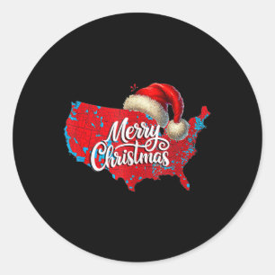 Adesivo Redondo Mapa Eleitoral 2024 Merry Christmas Trump Landslid