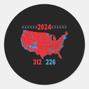 Adesivo Redondo Mapa Eleitoral 2024 Trump 312 Red 2024 Res Eleitor