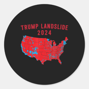 Adesivo Redondo Mapa Eleitoral 2024 Trump Deslizando Mães Vermelha