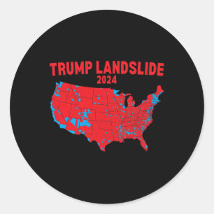 Adesivo Redondo Mapa Eleitoral 2024 Trump Deslizando Mães Vermelha