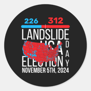 Adesivo Redondo Mapa Eleitoral 2024 Votação Final 312 Trump Landsl