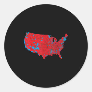 Adesivo Redondo Mapa Eleitoral Americano 2024 Presidente Trump Rep