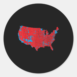Adesivo Redondo Mapa Eleitoral Americano 2024 Presidente Trump Rep