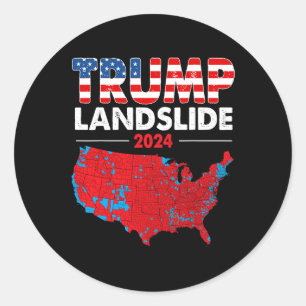 Adesivo Redondo Mapa Eleitoral de 2024 Trump Desliza Vermelho Elei