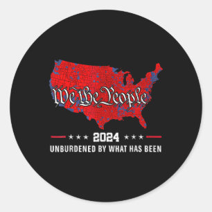 Adesivo Redondo Mapa Eleitoral De Vencedores De Trump Em 2024 Desc