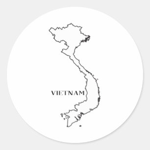 Adesivo Redondo Mapa Geral Do Vietname