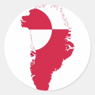 Adesivo Redondo Mapa GL da bandeira de Greenland