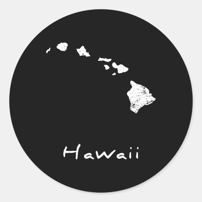 Adesivo Redondo Mapa Hawaii Island Chain Hawaii Havaii (Frente)