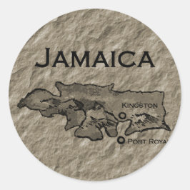 Adesivo Redondo Mapa Jamaica (vintage)