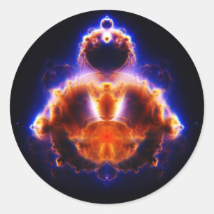 Adesivo Redondo Mapa Mandelbrot Gautama Buddha ajustado de