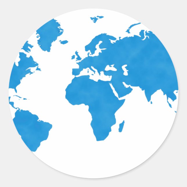 Adesivo Redondo Mapa Mundial (Frente)