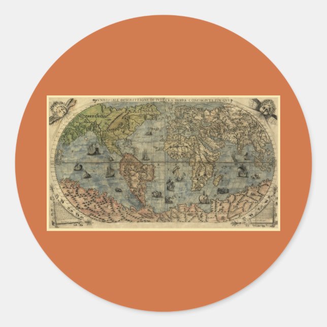 Adesivo Redondo Mapa Mundial de Ferando Berteli (Fernando Bertelli (Frente)