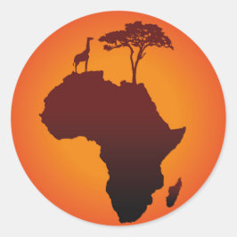 Adesivo Redondo Mapa Safari Africano - Sticker