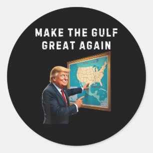 Adesivo Redondo Mapa Trump Bem-vindo ao Golfo da América