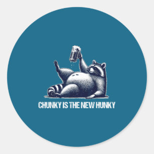 Adesivo Redondo Mapache Chunky É o Novo Engraçado Másculo Mapache