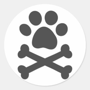 Adesivo Redondo Mapas cruzados de impressão de pata - Escolher co