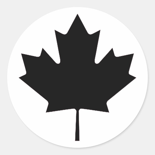 Adesivo Redondo Maple Leaf Black Transp The MUSEUM Zazzle Gifts (Frente)