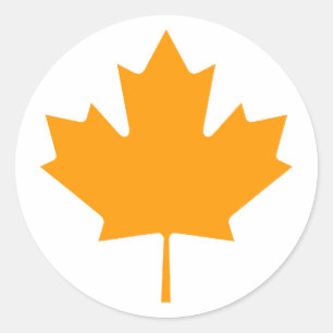 Adesivo Redondo Maple Leaf OrangeTransp O MUSEUM Zazzle Dons