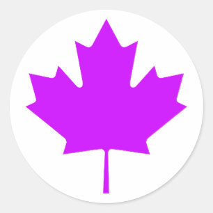 Adesivo Redondo Maple Leaf PurpleTransp The MUSEUM Zazzle Gifts