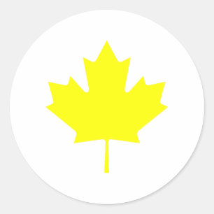 Adesivo Redondo Maple Leaf YellowTransp The MUSEUM Zazzle Gifts