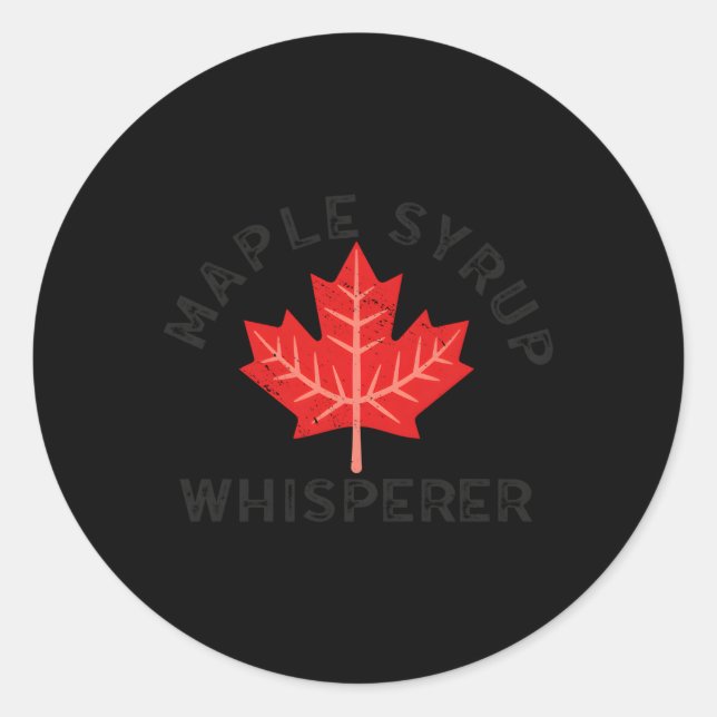 Adesivo Redondo Maple Syrup Whisperer Canada Maple Tree Syrup Mapl (Frente)