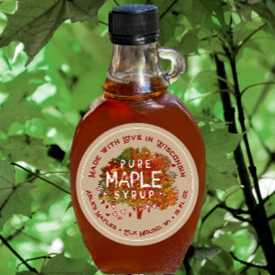 Adesivo Redondo Maple Tree Hearts Feed with Love Your State Kraft