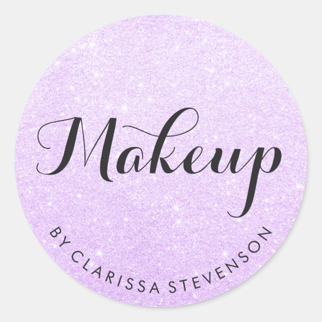 Adesivo Redondo Maquete elegante de brilho roxo (Frente)