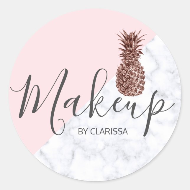Adesivo Redondo Maquete rosa-abacaxi-rosa-elegante moderno (Frente)