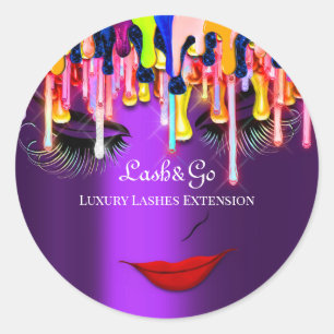Adesivo Redondo Maquiagem Artista Lash Drivers Produto Rainbow Vio