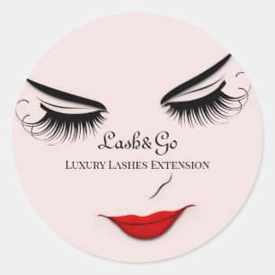 Adesivo Redondo Maquiagem Artista Lashes Produto Beijo de Lábios