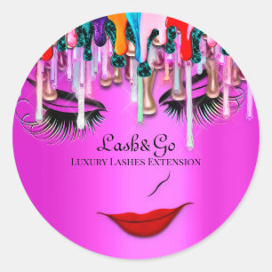 Adesivo Redondo Maquiagem Artista Lashes Produto Drivers Hológraf