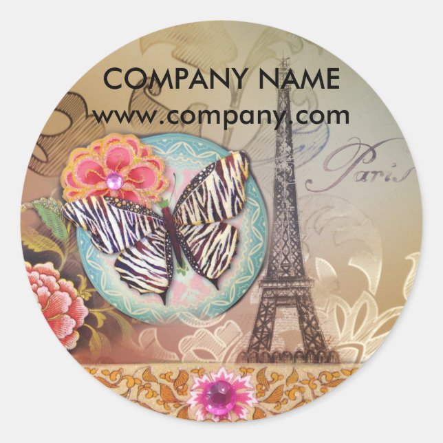 Adesivo Redondo maquiagem de cabeleireiro artista chic paris eiffe (Frente)