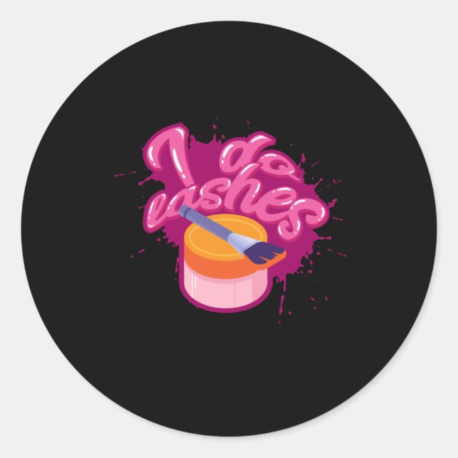 Adesivo Redondo Maquiagem - Eu Faço Lashes - Para Beleza (Frente)