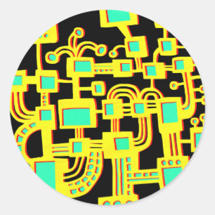 Adesivo Redondo Máquina alienígena