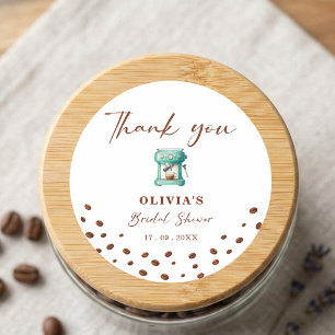 Adesivo Redondo Máquina de Café Espresso Presente de Chá de Noiva 