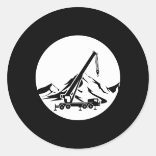 Adesivo Redondo Máquina de Construção da Carrana Móvel de excelent