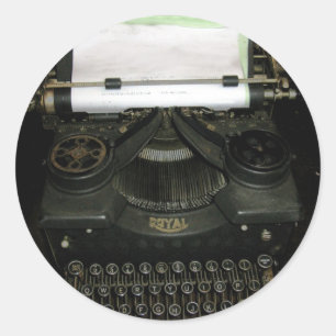 Adesivo Redondo Máquina de escrevendo de retrorreflectores da Vin