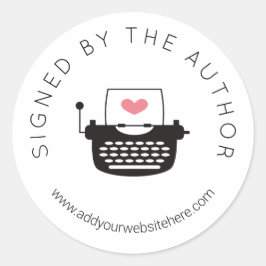 Adesivo Redondo Máquina de escrever bonita assinada pelo autor