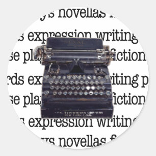 Adesivo Redondo Máquina de escrever Vintage
