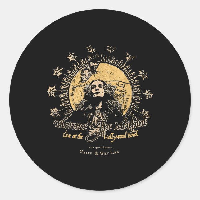 Adesivo Redondo Máquina De Florença Estética Vtg (Frente)