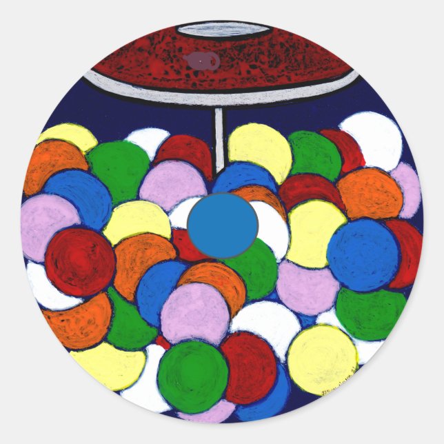 Adesivo Redondo Máquina de Goma (Frente)