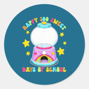 Adesivo Redondo Máquina de gumball vazia engraçada de 100 dias de