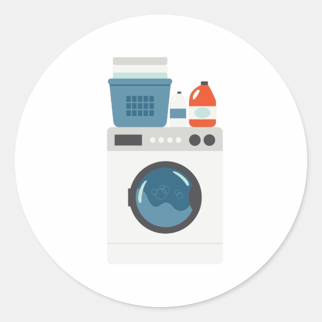 Adesivo Redondo Máquina de lavagem (Frente)