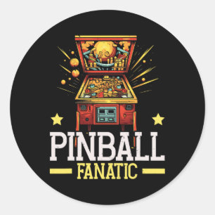 Adesivo Redondo Máquina de Pinball Fliperama Jogo de Vídeo Cli Gam