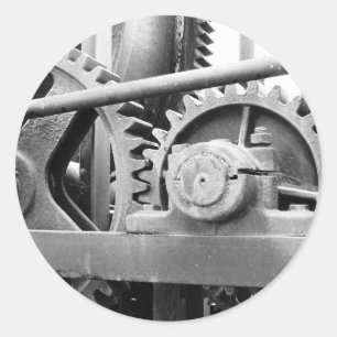 Adesivo Redondo Maquinaria do vintage