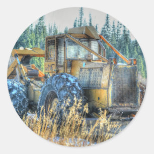 Adesivo Redondo Máquinas De fazenda, Trator, Anel Traseiro, Veícul